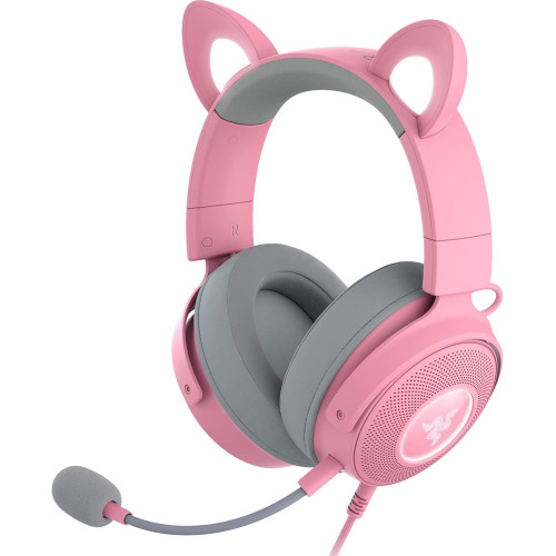 هدفون گیمینگ برند RAZER مدل Kraken Kitty v2 Pro رنگ صورتی